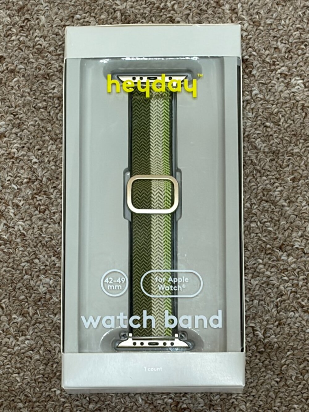 Heyday Olive Green Chevron Watch Band 42-49 mm